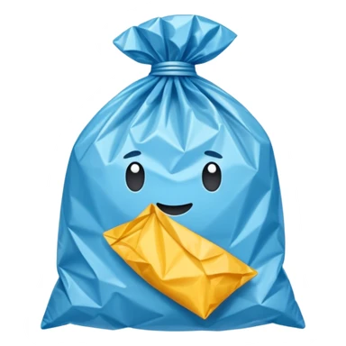 a plastic polythene bag in a simple vector style sticker
