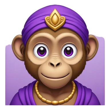 genie monkey, purple attire sticker