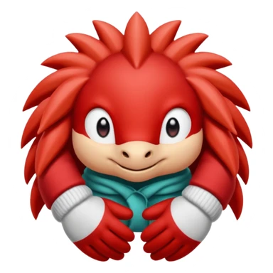knuckles a red animal with peach arms and white mittens that have no fingers , he’s a echidna with red eyes sticker