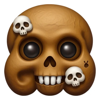 ((poop emoji))with  3 skulls sticker