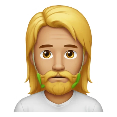 yellow long hair bearded man with white shirt sticker