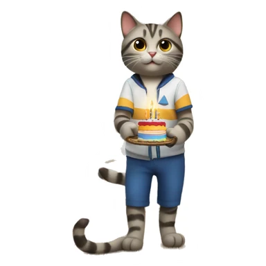 cat having a birthday party on a sailboat sticker