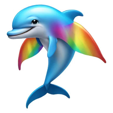 Dolphin with rainbow wings sticker