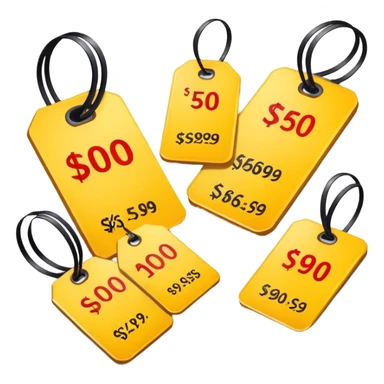 price tags with different prices being compared sticker