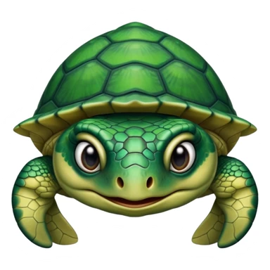 Angry dark green turtle that has half closed eyelids sticker