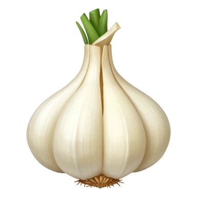 single garlic clove with cubed garlic sticker