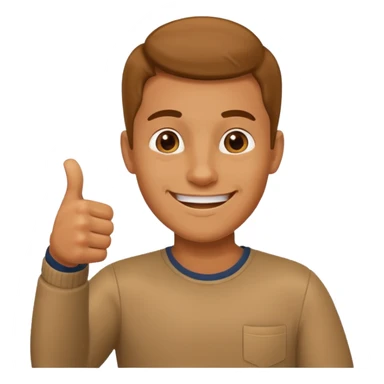 man giving a thumbs-up sticker