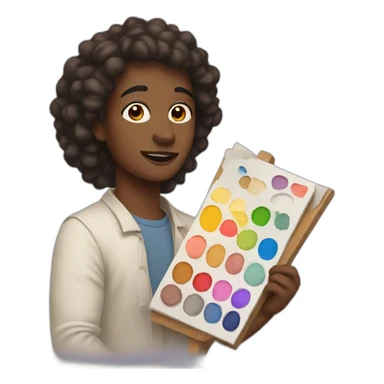 artist with color palette  sticker