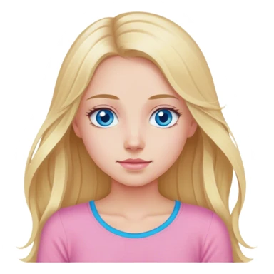 Long blonde hair, blue eyed girl in pink top sticker