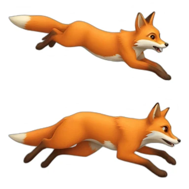 Fox chasing rabbit sticker