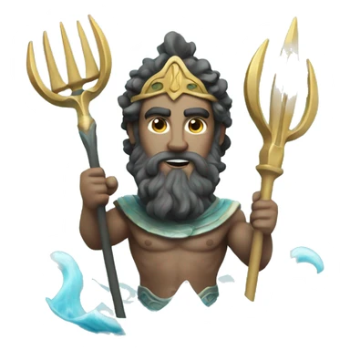 poseidon greek god with trident sticker