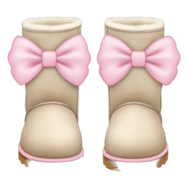pair of uggs with light pink bow sticker