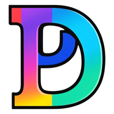 Colorful Gradient Alphabet Letter sticker