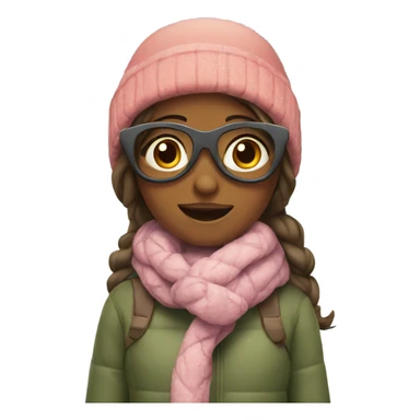 girls enjoying winter outdoors sticker