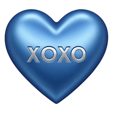 dark blue heart with xoxo in the middle  sticker