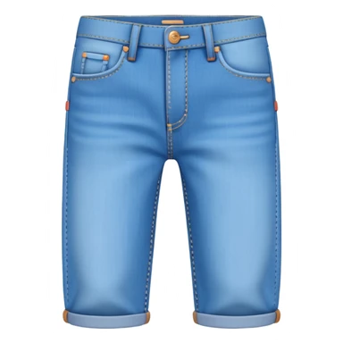 A 3D cartoon sky-blue  jeans with pockets and stitching details, casual slim fit, clean isolated background, Memoji-style. sticker