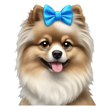 Merle Pomeranian with blue bow tie sticker