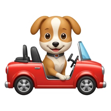 Dog driving a car  sticker