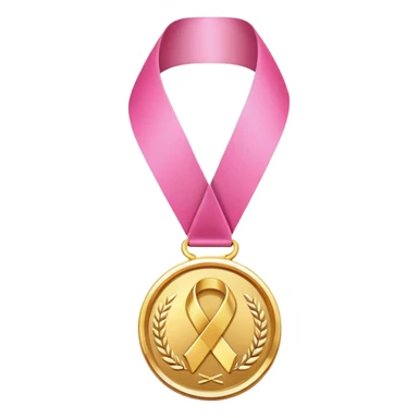 Gold medal with pink elements sticker