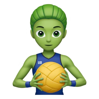 volleyball player, alien, with volleyball ball sticker