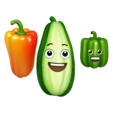 cucumber and bell pepper sticker