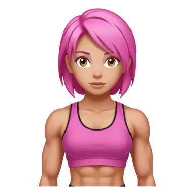 gym girl with pink hair sticker