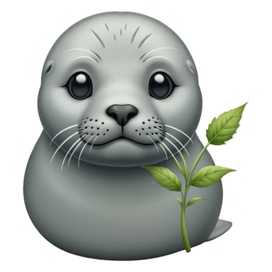 Grey slim seal Smoking weeds sticker