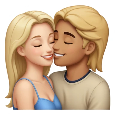 smiley kiss another smiley sticker