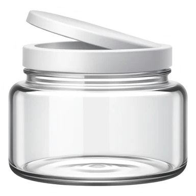 empty cosmetic jar icon with the lid off, showing it's used up sticker