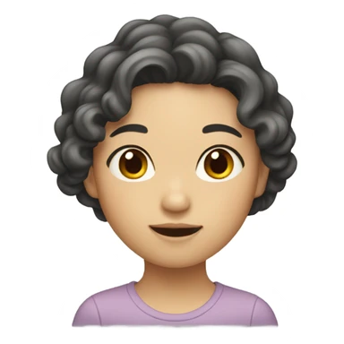 Asian girl with wavy hair sticker