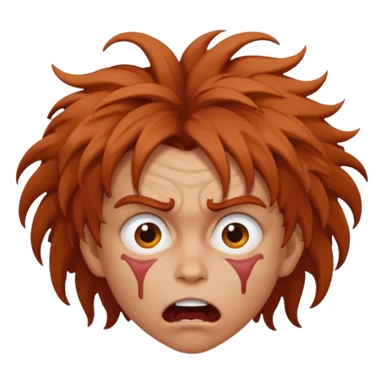 Mad person redish face sticker