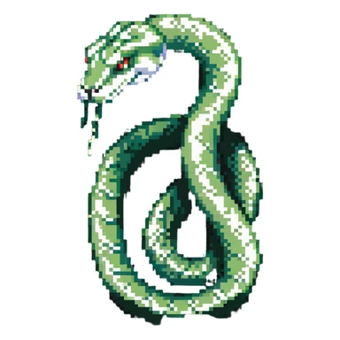 Retro gaming style Python logo with an 8-bit snake and Python text sticker