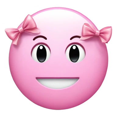 Light pink smiley with two little bows and eyelashes  sticker