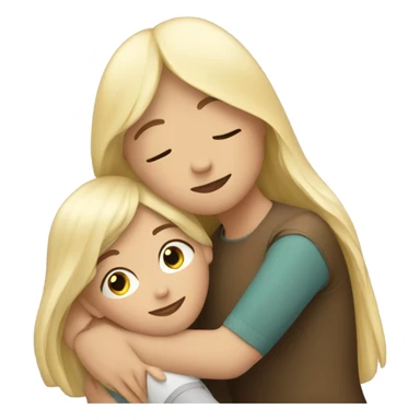 brunette girl hugs blonde  sticker