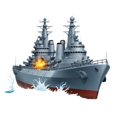 two battleships in a collision, water splashing, animated faces sticker