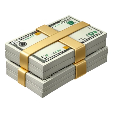 Metallic black-and-white money pack emoji, simple geometric stack of bills,minimal style
 sticker