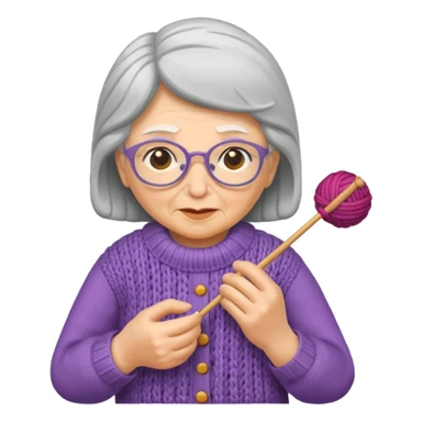 knitting grandma sticker