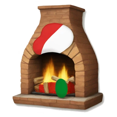 A hearth made with the italian flag sticker