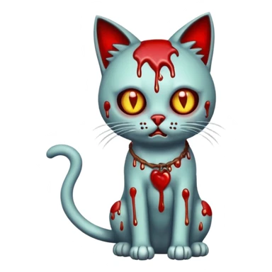 bloody zombie cat full body sticker