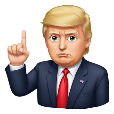 Donald  Trump shows one finger photorealistic  sticker