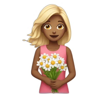 girl with flovers sticker