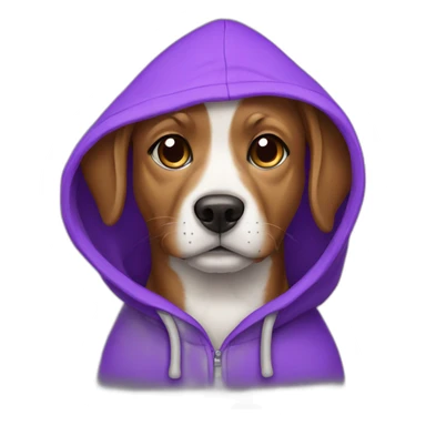 dog with purple hoodie sticker