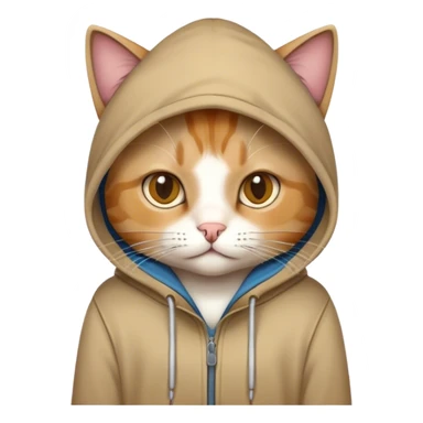 Cat in a hoodi sticker
