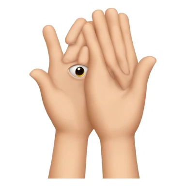 hands covering face eye peeking between finger sticker