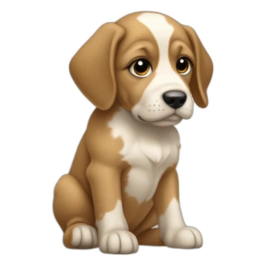 sitting puppy Braque D'Auvergne sticker