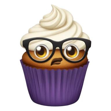 Cupcake with eyes and glasses  sticker