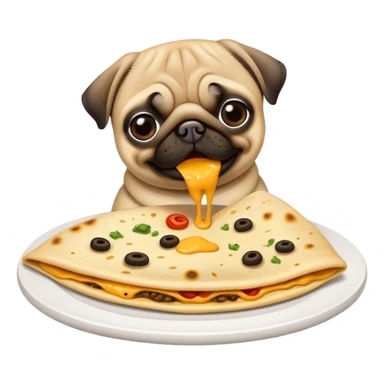 Pug eating a quesadilla  sticker
