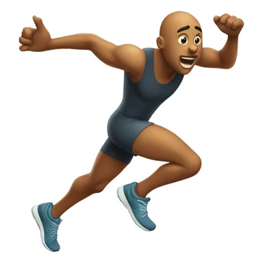 a physical nose running with arms and legs sticker
