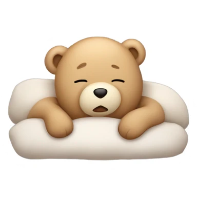 Cute teddy bear sleeping sticker