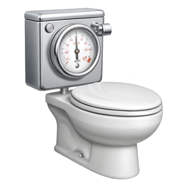 toilet with big pressure gauge sticker